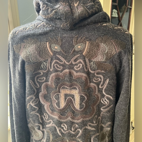 Johnny Was Brown Embroidered Knit Jacket - Picture 5 of 6